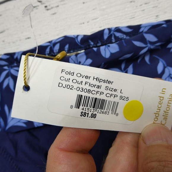 Draper James Helen Jon Bikini Bottom Womens Large Fold Over Hipster Floral Swim - Picture 3 of 8